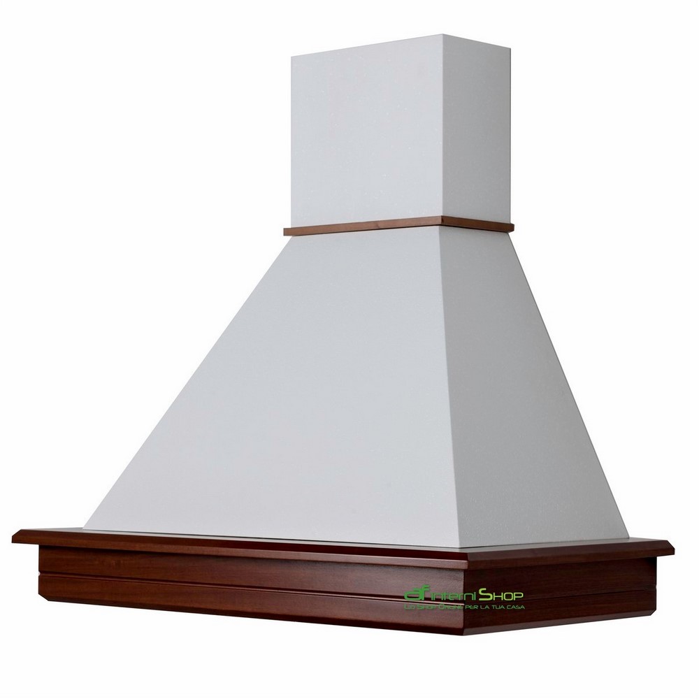 - Cappa rustica legno STOCK 90 ciliegio scuro, cono bianco, motore 218 mc/h